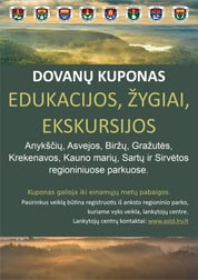 Dovanų kuponas - edukacijos, žygiai, ekskursijos