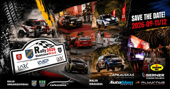 „Rally Elektrėnai 2026“ sugrįžta: greitis, dulkės ir įtempta kova dėl sekundžių