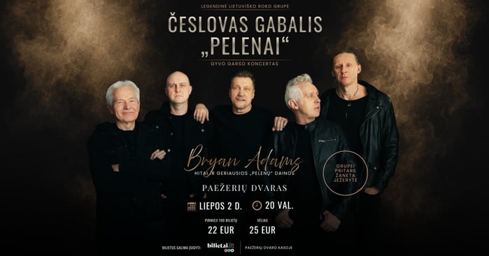 Česlovas Gabalis ir „Pelenai“ kviečia į Bryan Adams hitų ir lietuviško roko vakarą