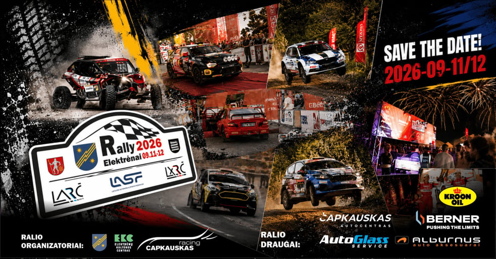 „Rally Elektrėnai 2026“ sugrįžta: greitis, dulkės ir įtempta kova dėl sekundžių