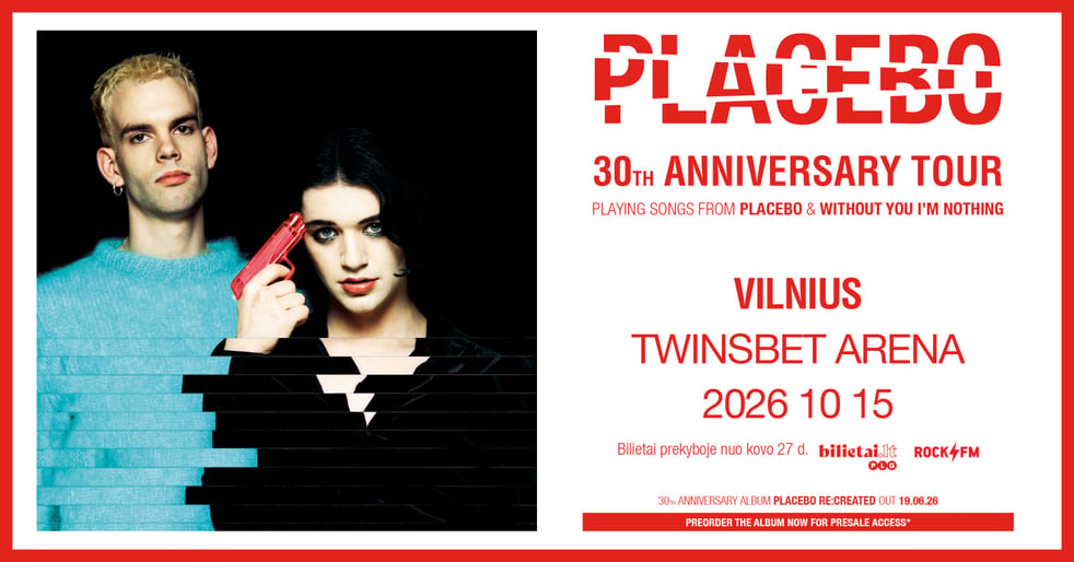 Placebo to celebrate 30th anniversary in Vilnius this fall