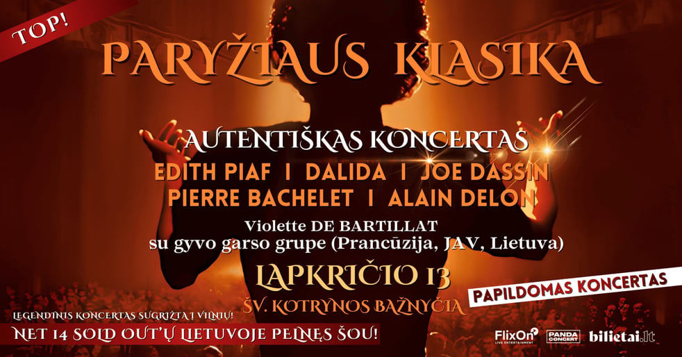 Išpardavus koncertą Vilniuje skelbiamas papildomas „Paryžiaus klasika“ pasirodymas