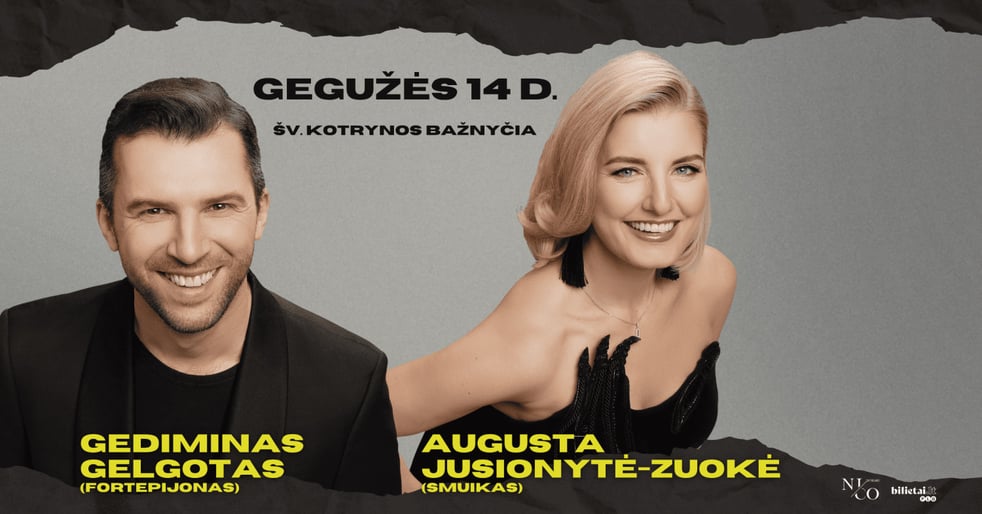 GEDIMINAS GELGOTAS (fortepijonas) ir AUGUSTA JUSIONYTĖ-ZUOKĖ (smuikas) NIKO dvidešimtmečiui