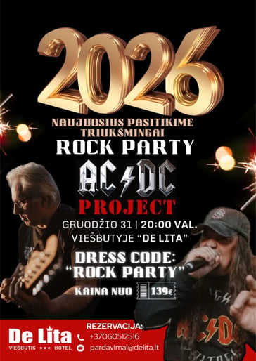 Naujųjų 2026 metų vakarienė - Rock Party su ''AC/DC Project'' ir ...