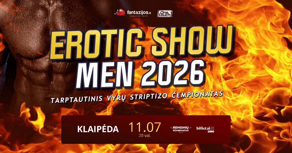EROTICshowMEN 2026. Tarptautinis vyrų striptizo čempionatas | Klaipėda