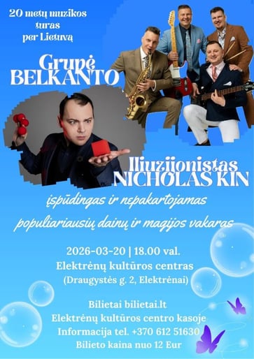 (ATŠAUKTAS) Grupės Belkanto gyvo garso muzikinis vakaras | Elektrėnai