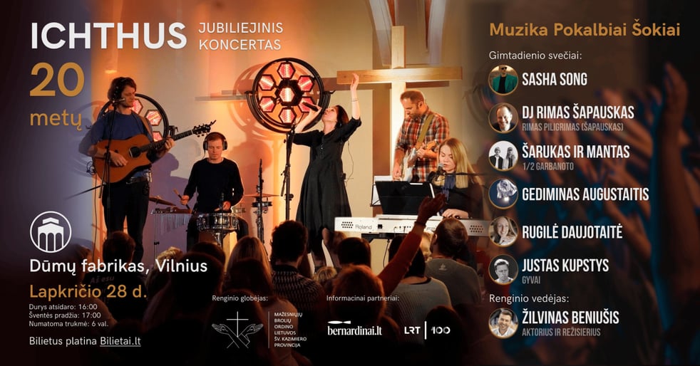 „Ichthus“ mini 20 metų jubiliejų: vakaras, kuriame susitiks muzika, tikėjimas ir bendrystė