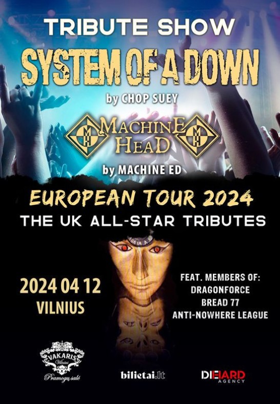 Tribute show: SYSTEM OF A DOWN by Chop Suey (UK) + MACHINE HEAD by Machine Ed (UK)