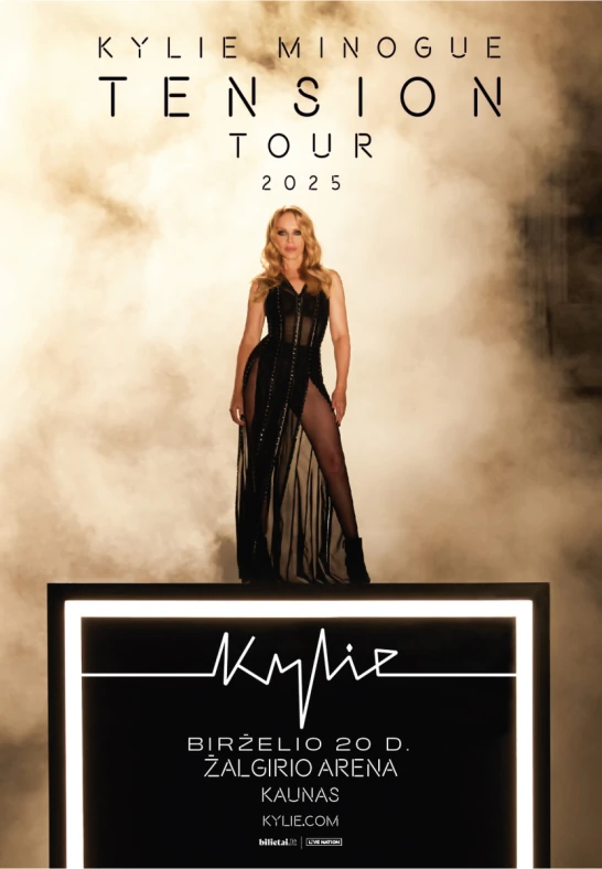 KYLIE MINOGUE Tension Tour 2025 20.06.2025 Kauno Žalgirio arena Bilietai
